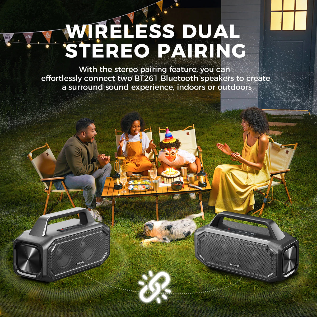 W King BT261 80W Portable Outdoor Speaker With Strong Bass