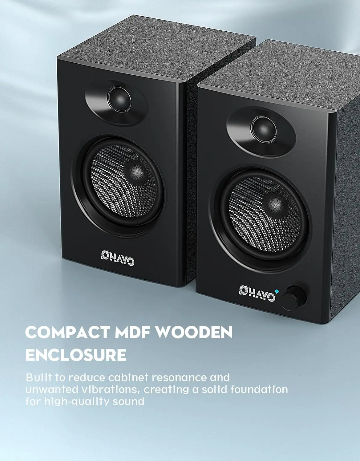 OHAYO Active Bluetooth 5.3 Bookshelf Speakers 60W Audio