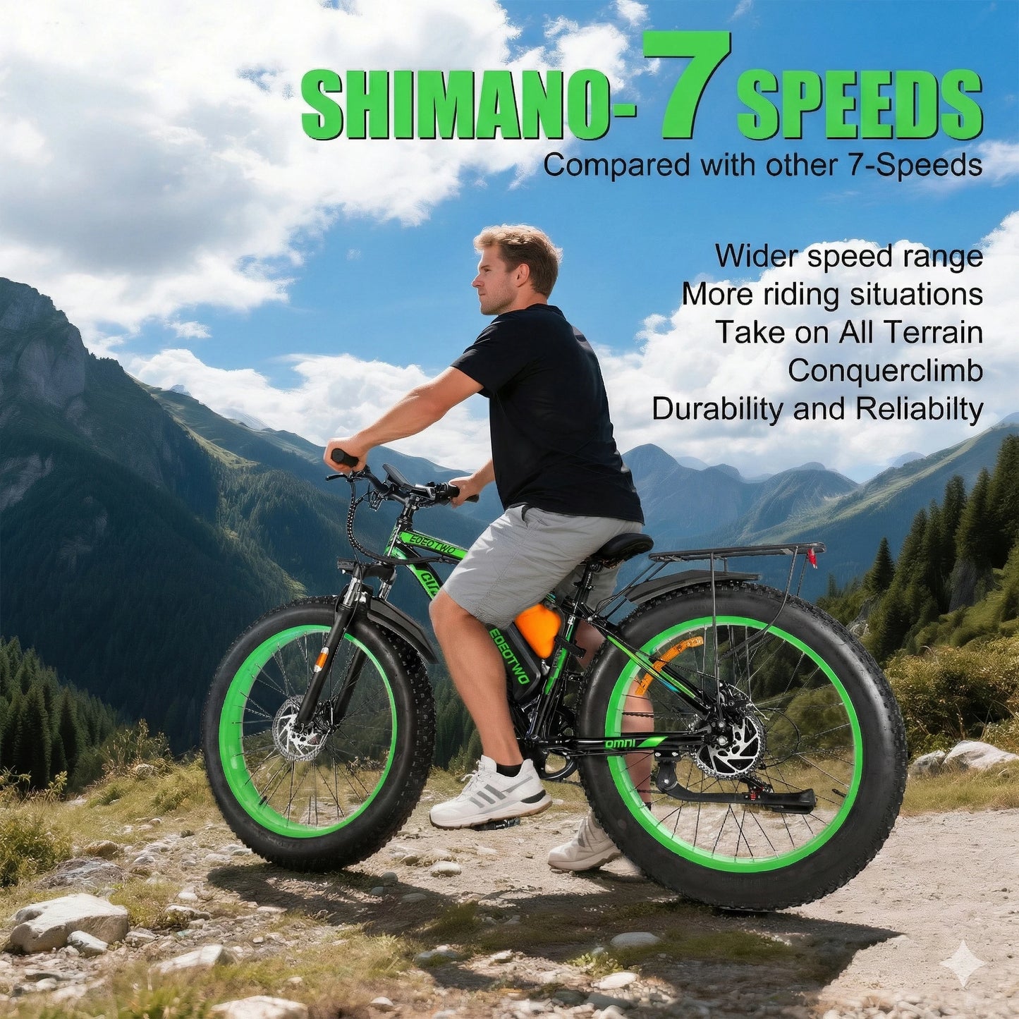 Eoeotwo 26 Inch Fat Tire Electric Bike With Powerful Motor