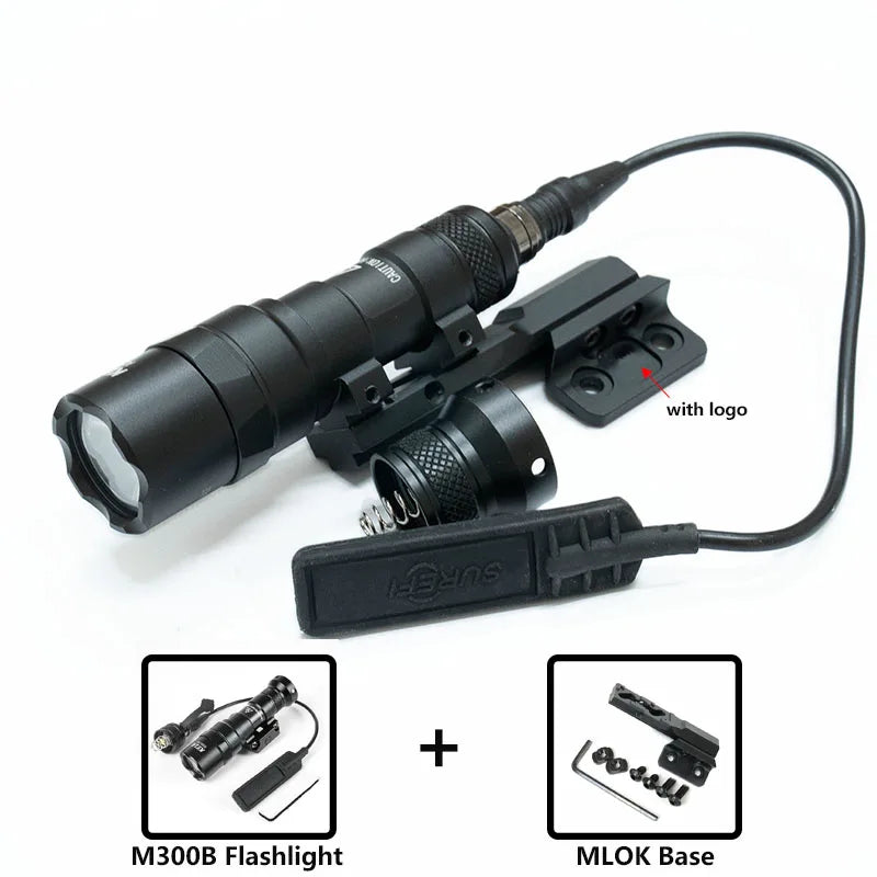 Tactical LED Rifle Flashlight With Picatinny Rail Mount