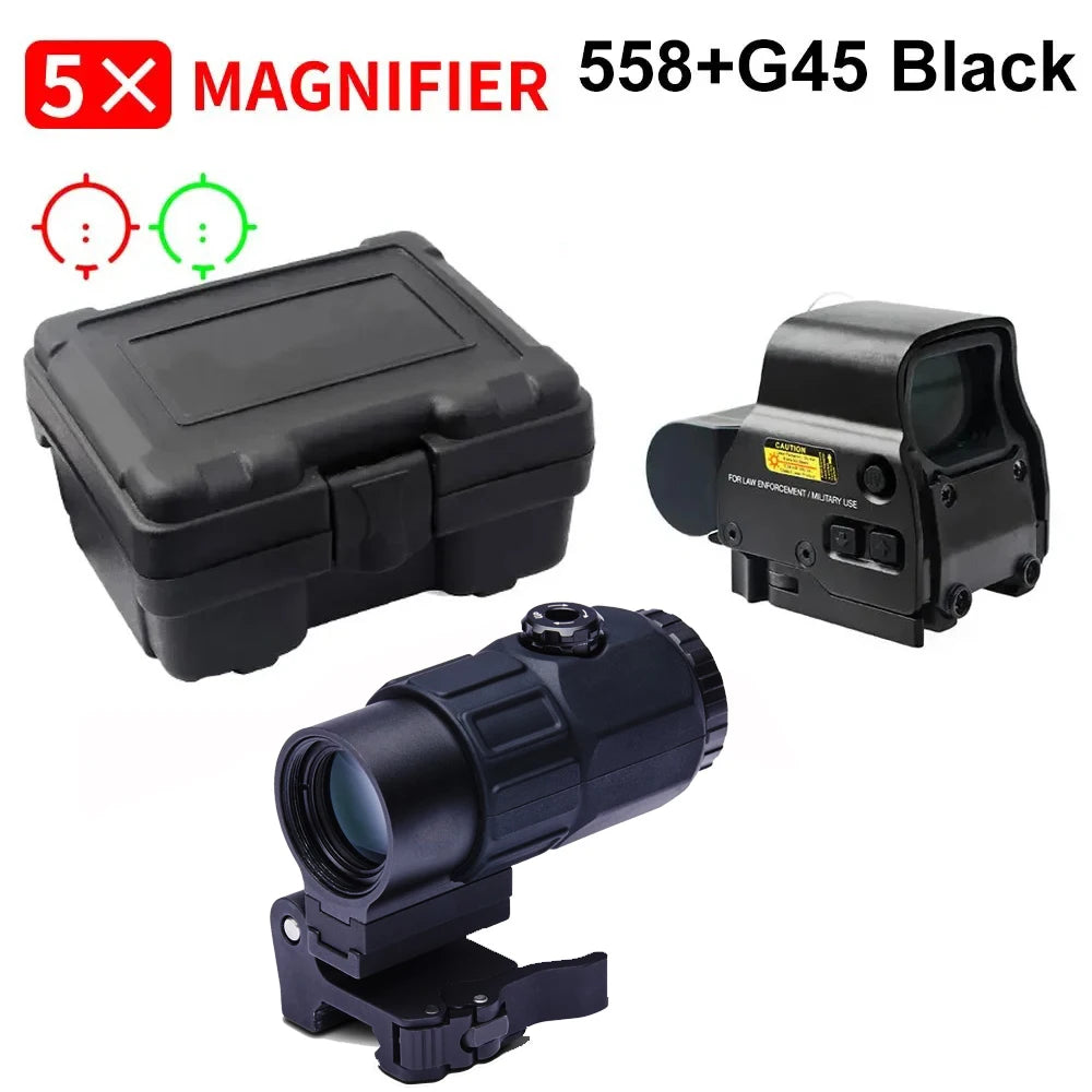 Bestsight 558+ G43 Holographic Collimator Sight Red Dot Optic Tactical Hunting Gear With Quick Detach Lever