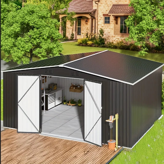 VIWAT Outdoor Metal Storage Shed Heavy Duty With Lockable Door