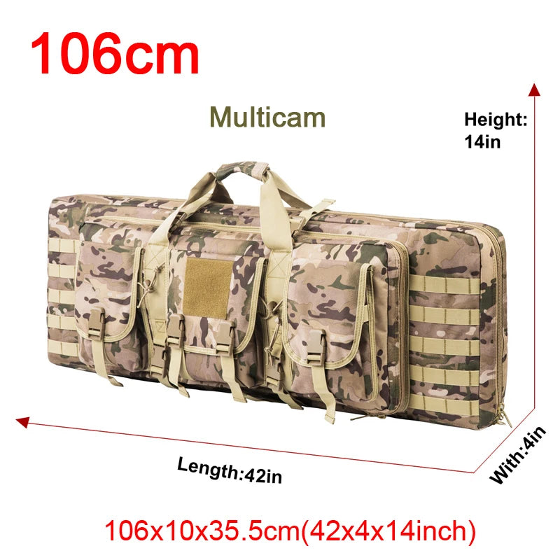 LQARMY Tactical Double Rifle Case Molle Sniper Airsoft Gun Bag