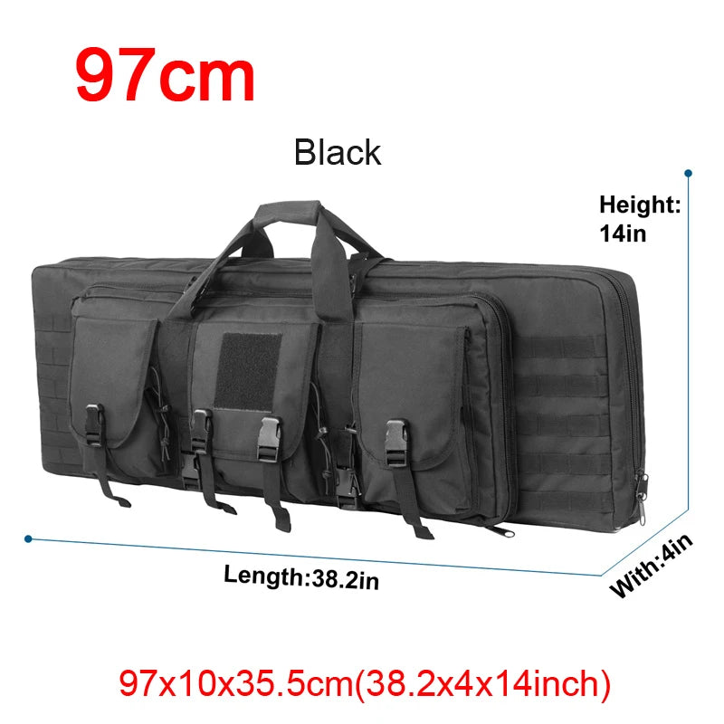 LQARMY Tactical Double Rifle Case Molle Sniper Airsoft Gun Bag
