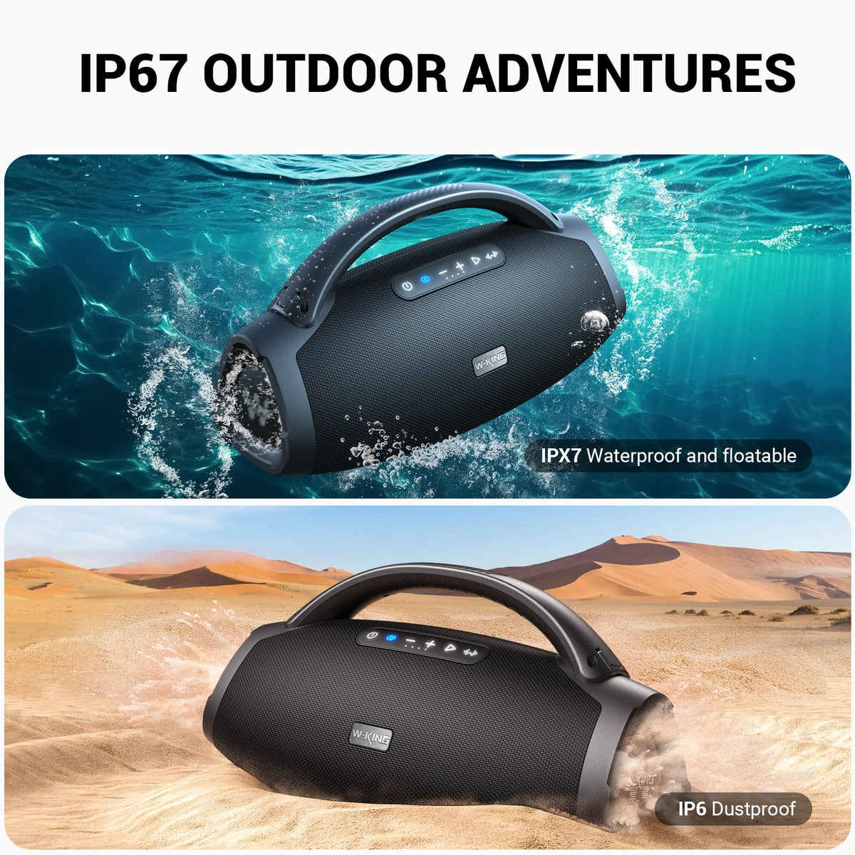 W-KING D20 Portable Bluetooth Speaker Designed For Powerful Outdoor Events
