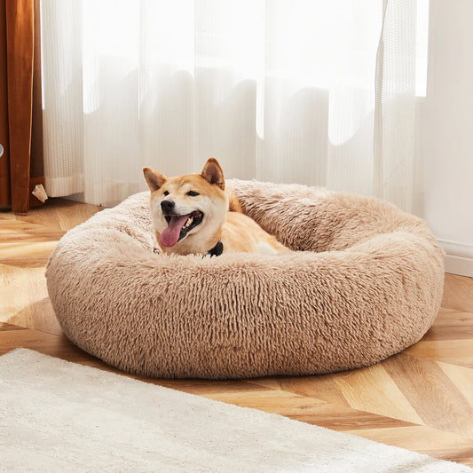 JHK Calming Dog Bed Plush Faux Fur Washable Anti Slip