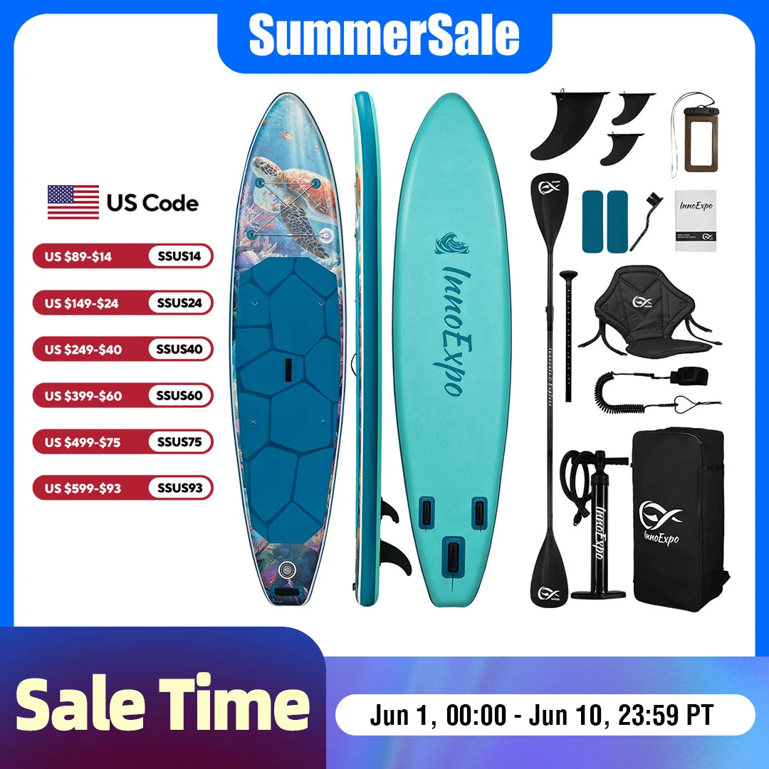 InnoExpo Inflatable Stand Up Paddle Board With Accessories For Adults