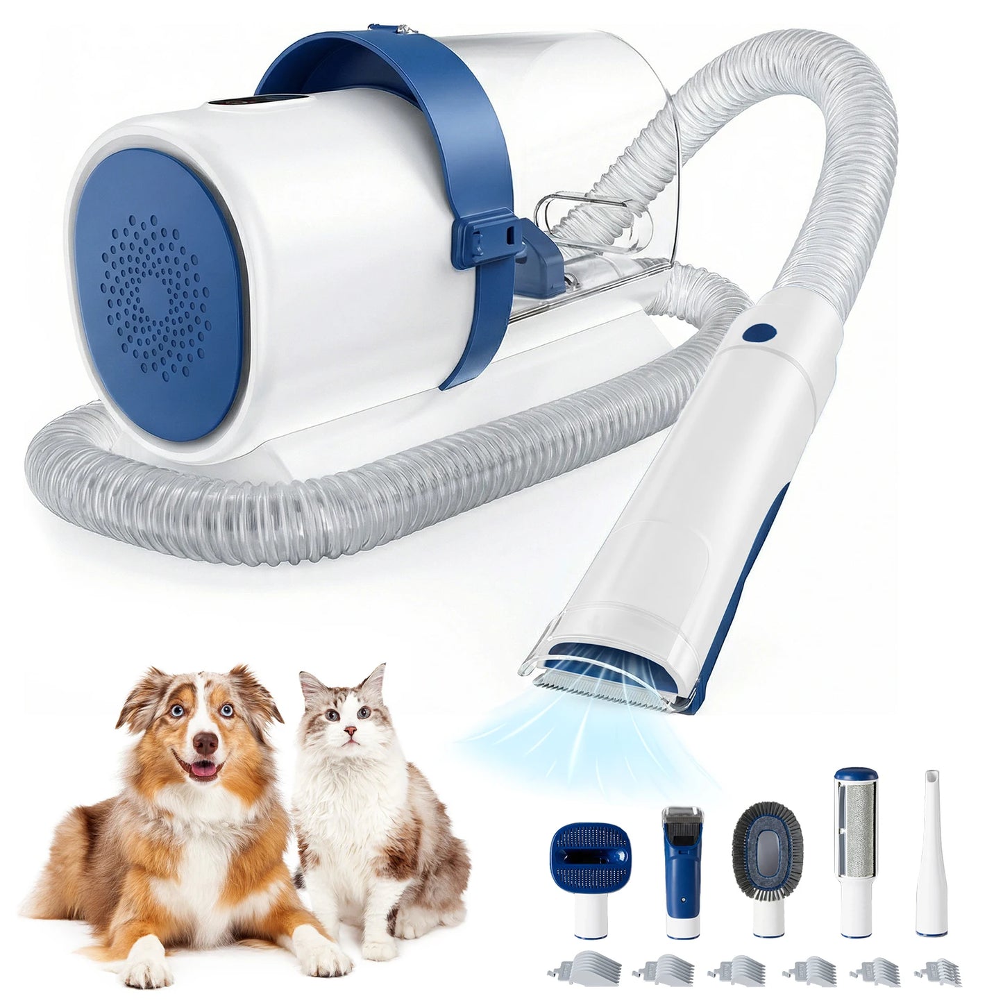 Sweetcrispy Professional Pet Grooming Vacuum Kit With Low Noise Clippers