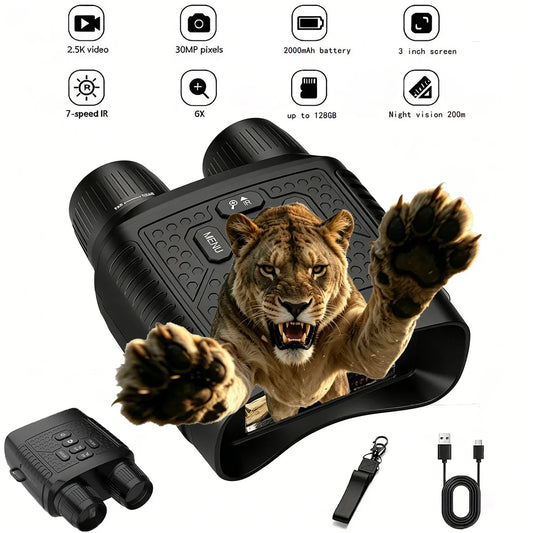 Night Vision Binoculars With 6X Zoom And Video Recording