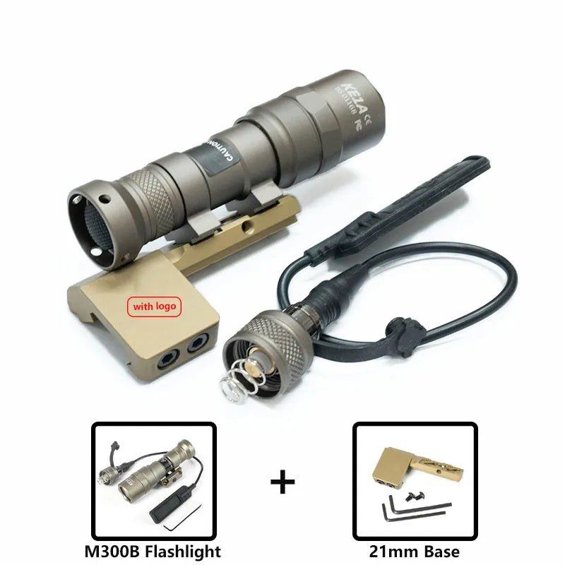 Tactical LED Rifle Flashlight With Picatinny Rail Mount