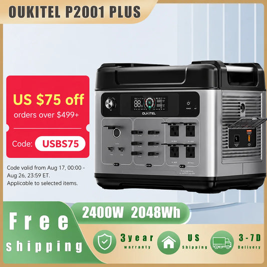 Oukitel P2001 Plus 2400W Portable Power Station 2048Wh