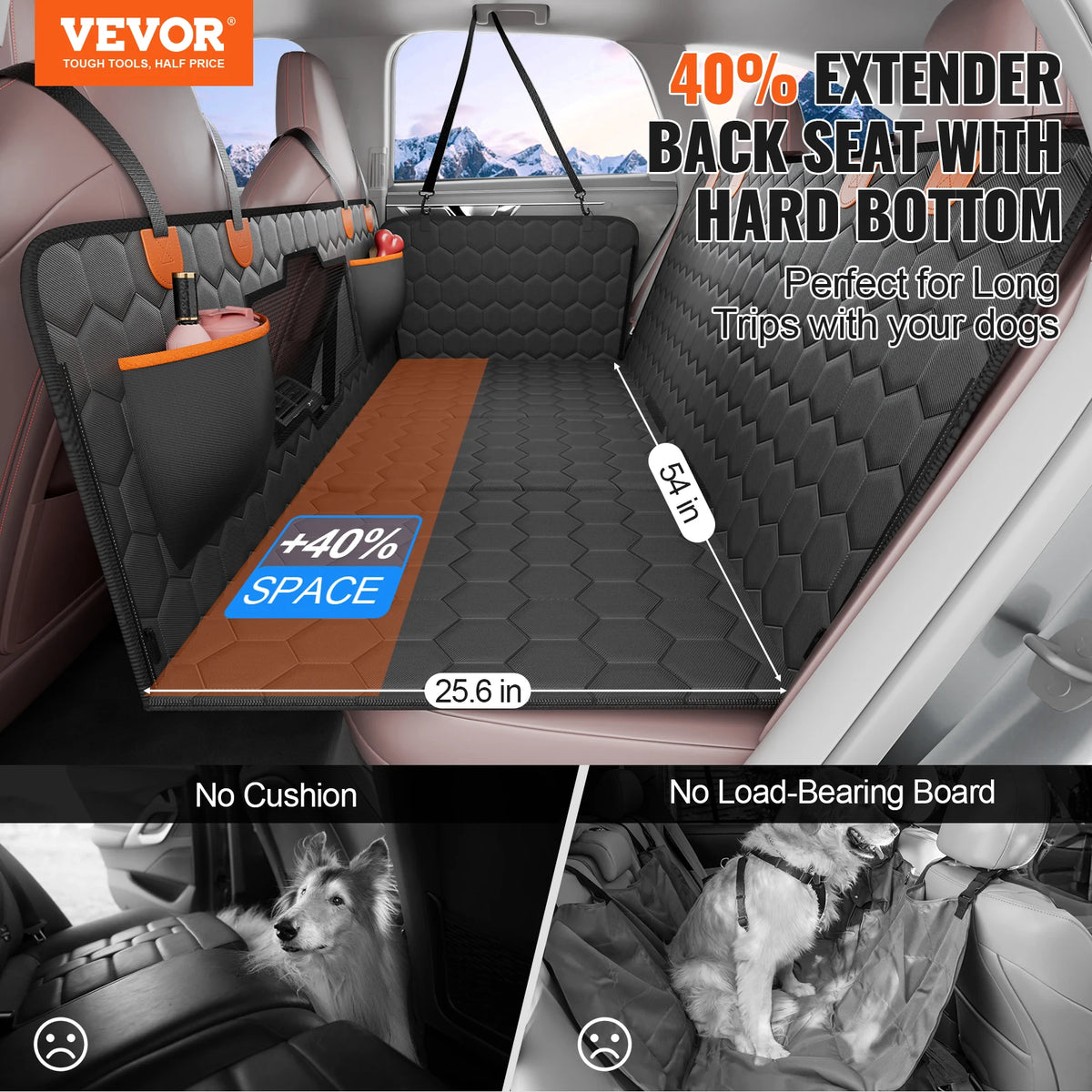 SucceBuy Back Seat Extender Dog Car Seat Cover Hammock Mesh