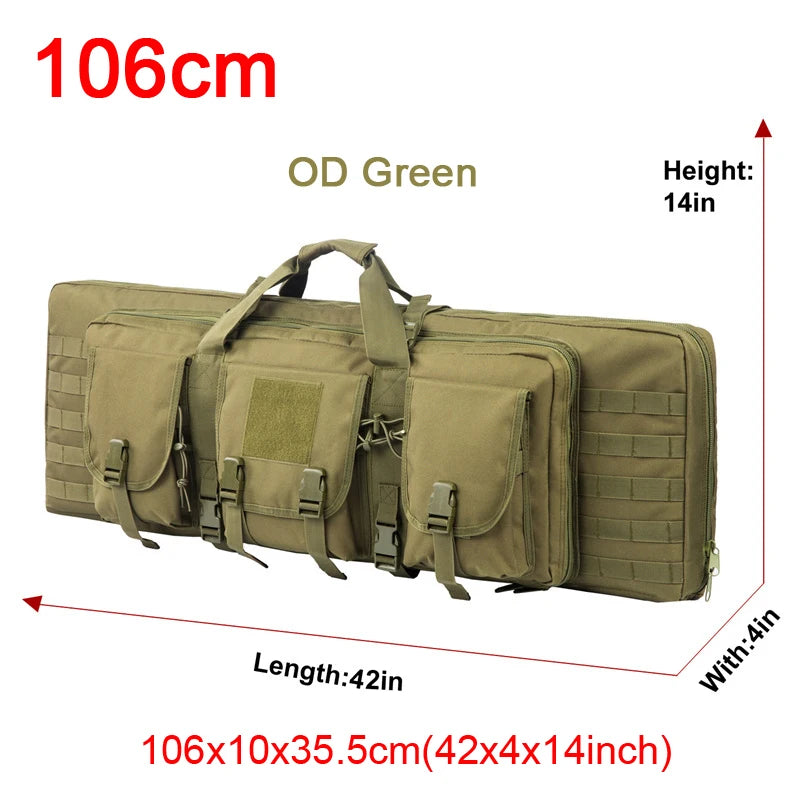 LQARMY Tactical Double Rifle Case Molle Sniper Airsoft Gun Bag