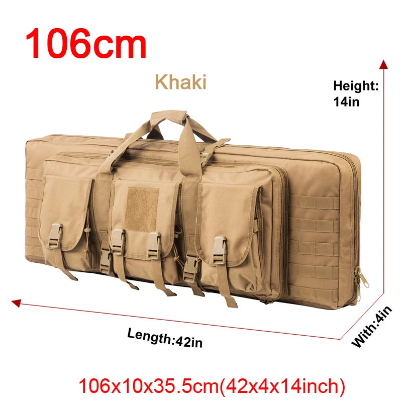 LQARMY Tactical Double Rifle Case Molle Sniper Airsoft Gun Bag
