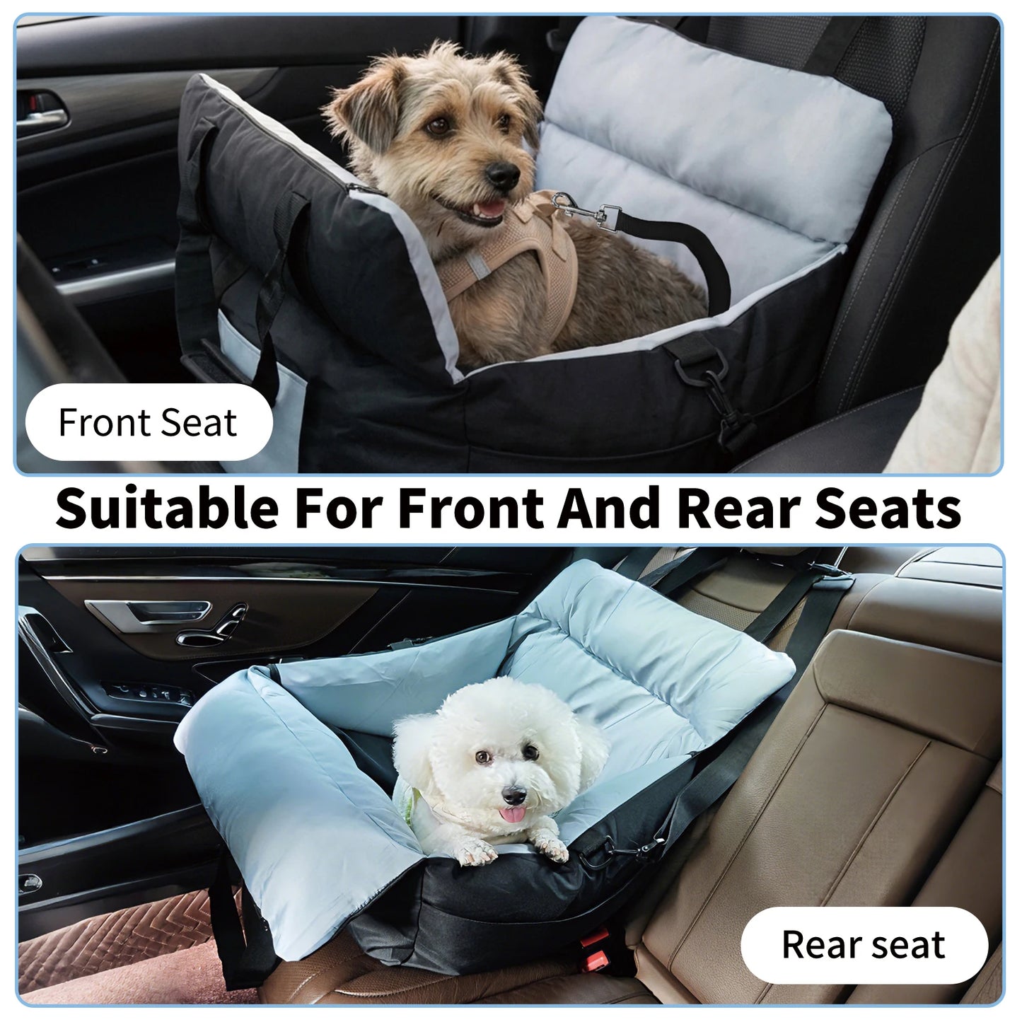 Borwart Portable Dog Car Seat With Safety Belt Cover