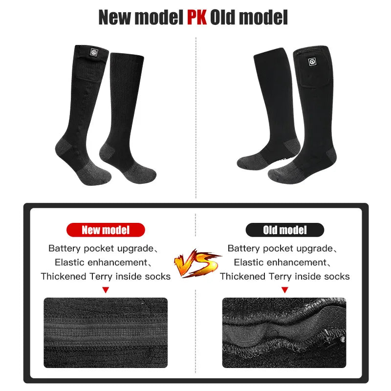 Snow Deer Rechargeable Heated Wool Thermal Socks For Ski And Camping