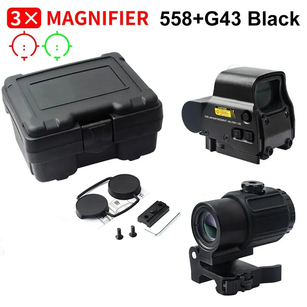 Bestsight 558+ G43 Holographic Collimator Sight Red Dot Optic Tactical Hunting Gear With Quick Detach Lever
