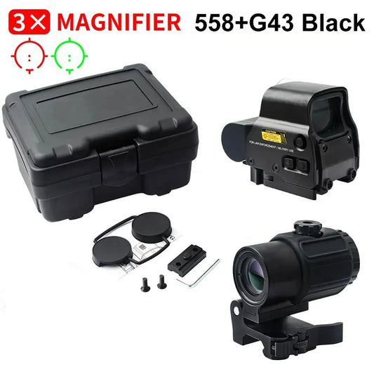 Bestsight 558+ G43 Holographic Collimator Sight Red Dot Optic Tactical Hunting Gear With Quick Detach Lever