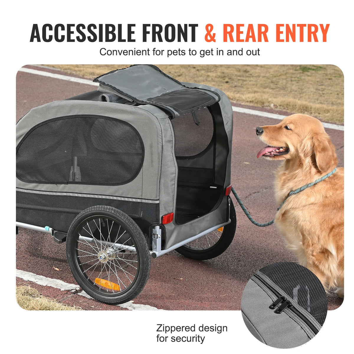 88 Lb Dog Bike Trailer Carrier For Medium Breeds Portable