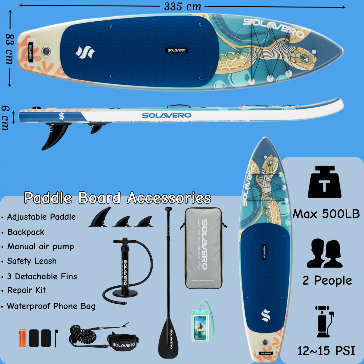 Inflatable Stand Up Paddle Board With Non Slip EVA Deck