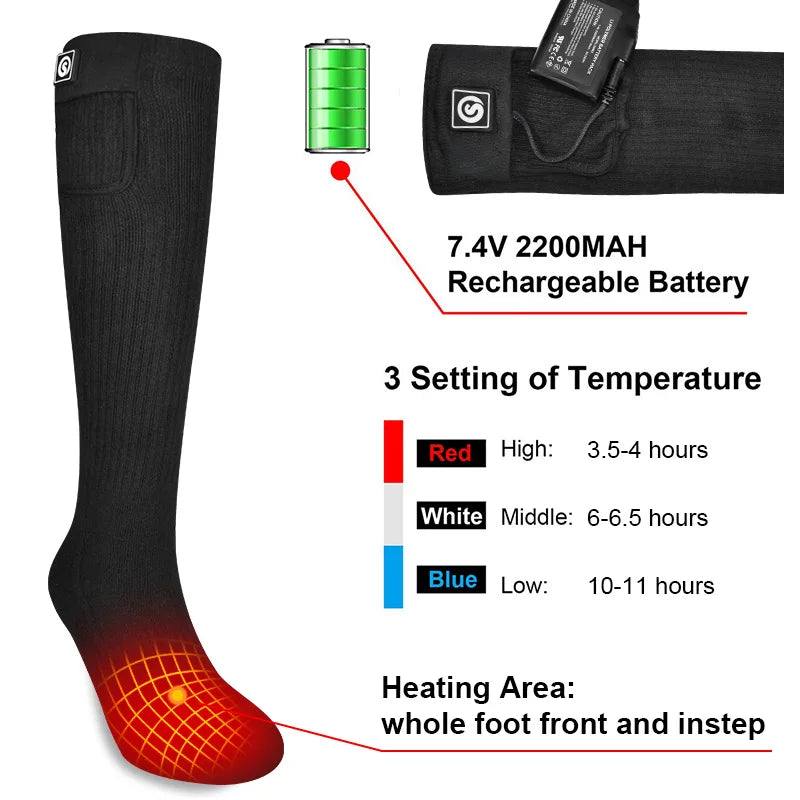Savior Heat Winter Heated Socks Rechargeable 2200mAh Warmth