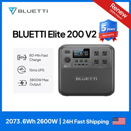 Bluetti Elite 200 V2 Portable Solar Generator 2600W 2073.6Wh