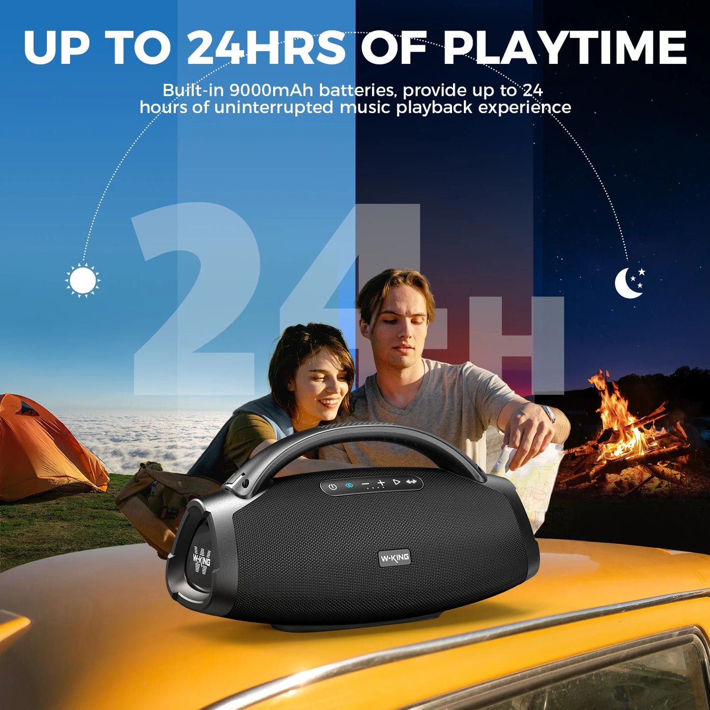 W-King X20 Portable Bluetooth Speaker With Deep Bass And Waterproof Shield
