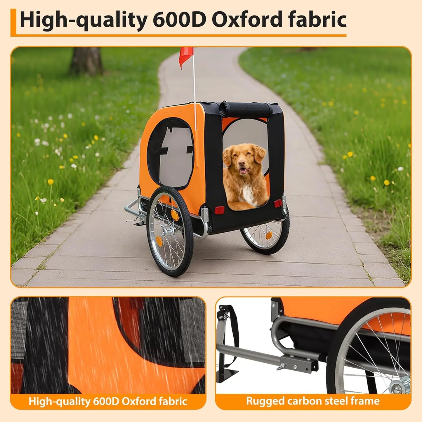 TWISTER.CK Large Dog Bike Trailer 88Lbs Capacity Carrier
