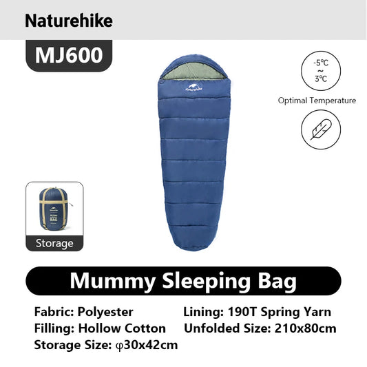 Naturehike Mummy Sleeping Bag Adults Warm Winter Camping Gear