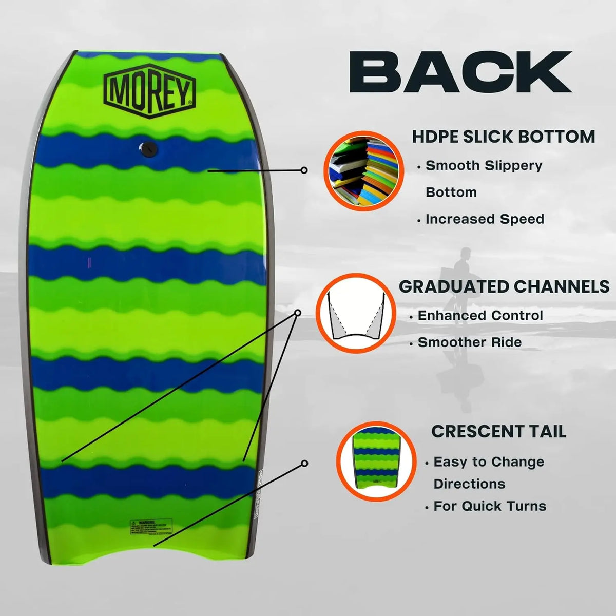 YTYIN Big Kahuna Original Bodyboard For Beach Enthusiasts