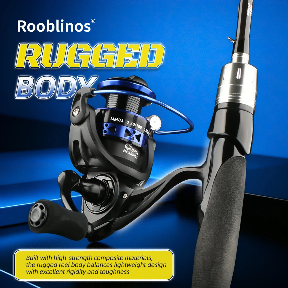 Rooblinos 12BB Spinning Reel With Metal Spool And 5.2 Ratio