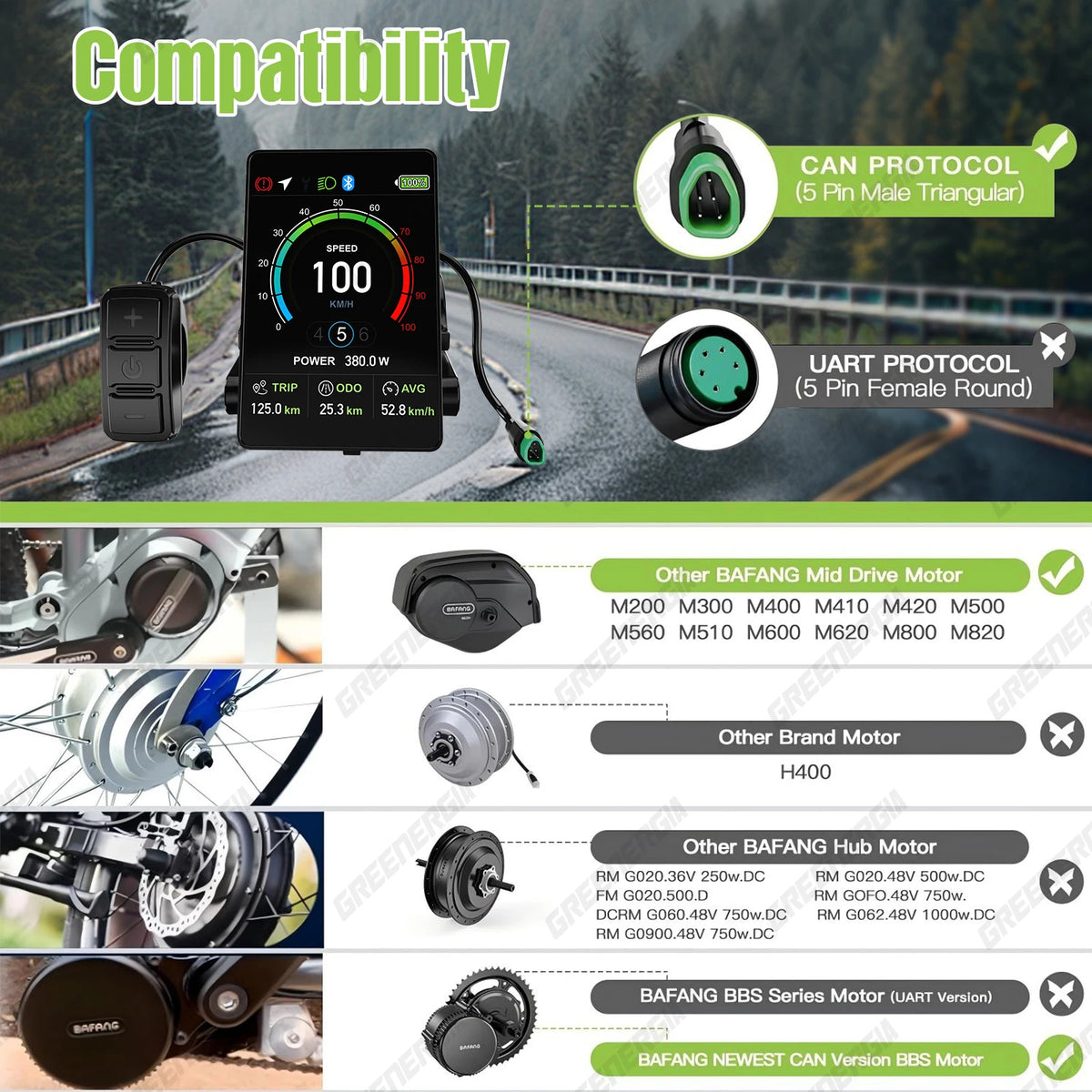 Varstrom Ebike Display Bafang Can Bus BBS Motor Bluetooth Computer