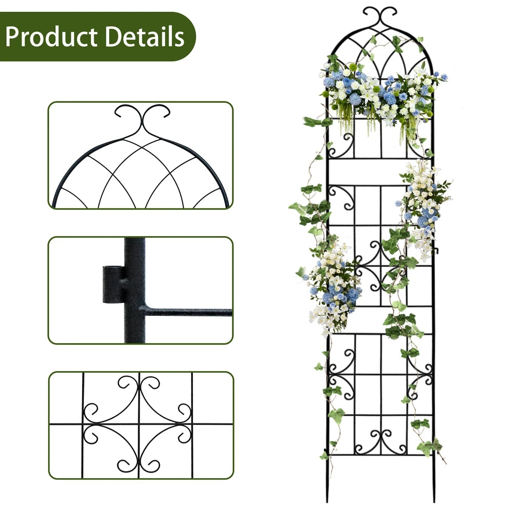 Rustproof Tall Metal Garden Trellis For Climbing Plants And Vines
