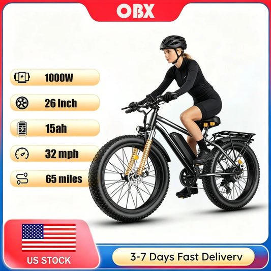 OBX 1000W Brushless Motor Electric Bicycle With 48V Battery