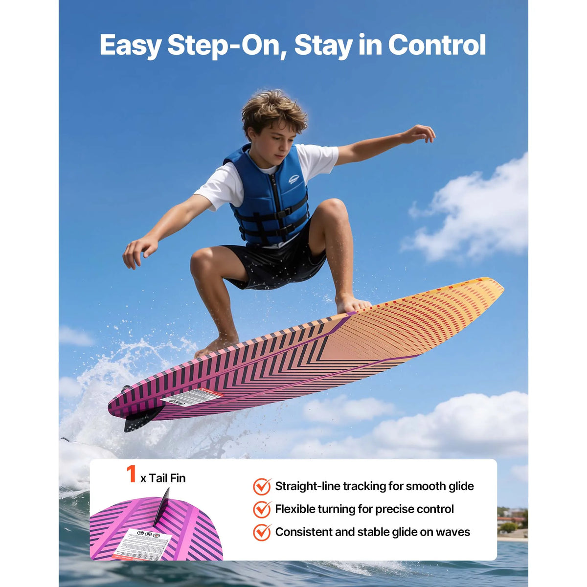 SucceBuy Wakesurf Board For Youth EPS Core 250 Lbs
