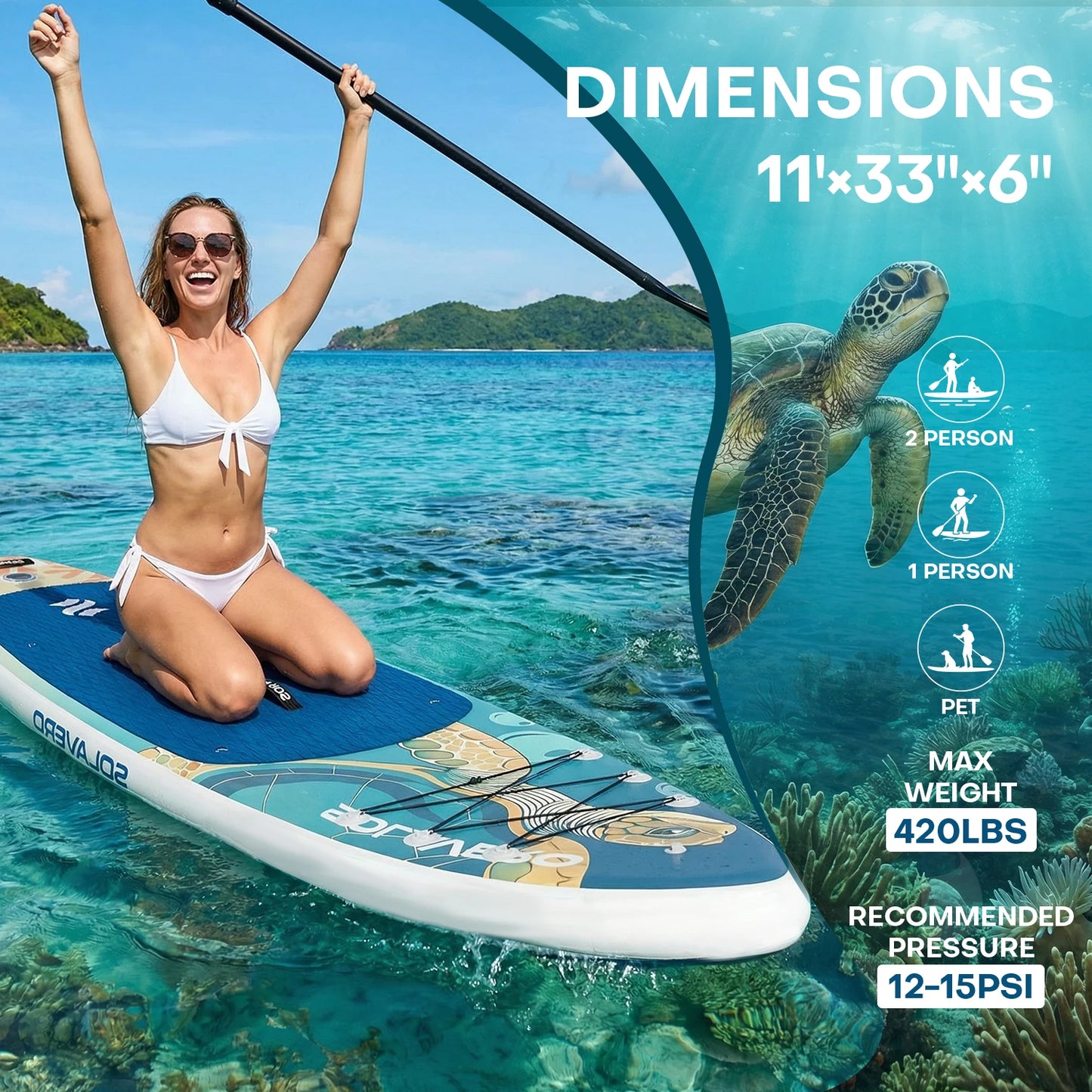 Inflatable Stand Up Paddle Board With Non Slip EVA Deck
