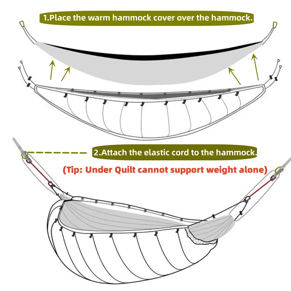Lightweight Hammock Underquilt Sleeping Bag Insulated Outdoor Camping Blanket