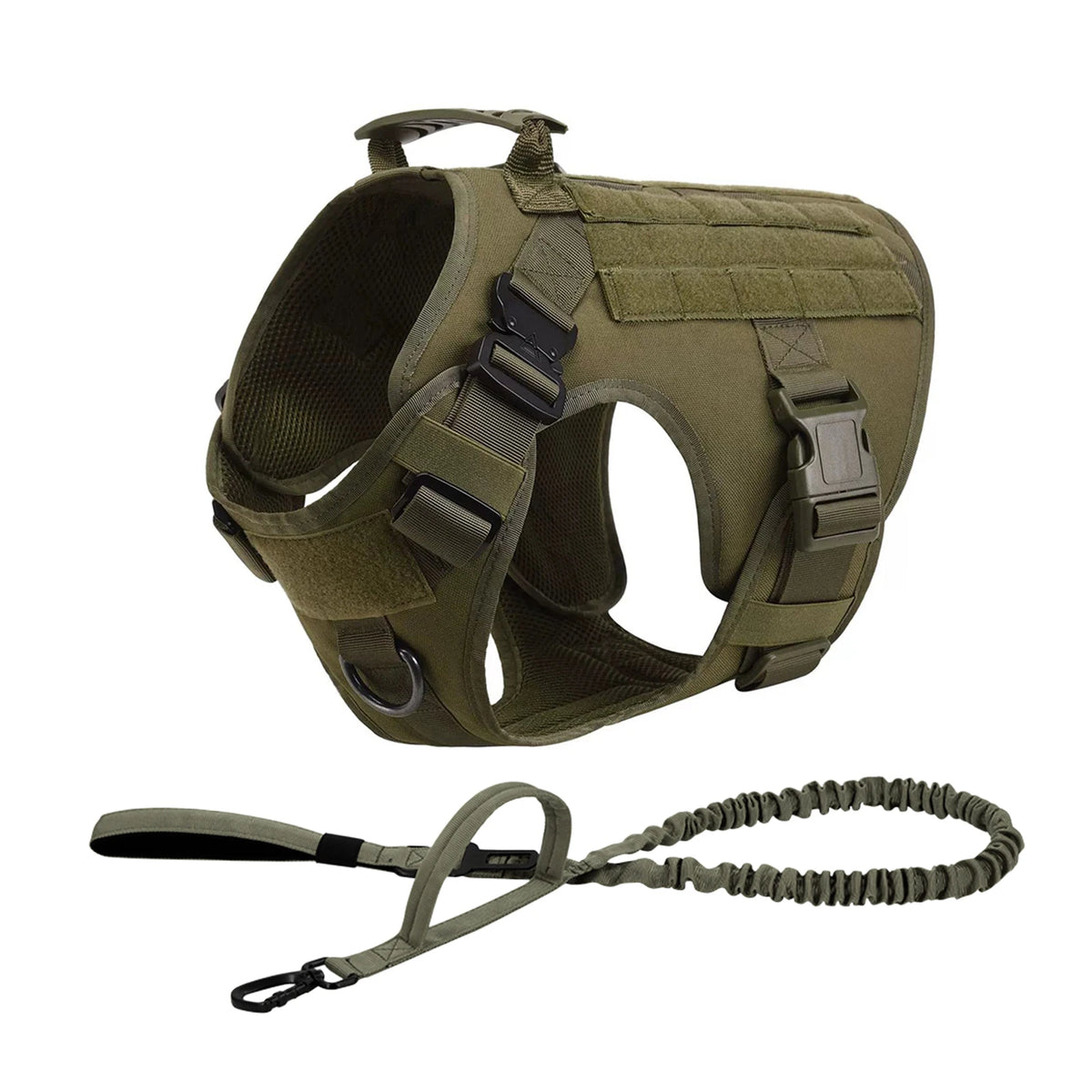 Tactical Dog Harness With Molle Pouches For Medium Dogs
