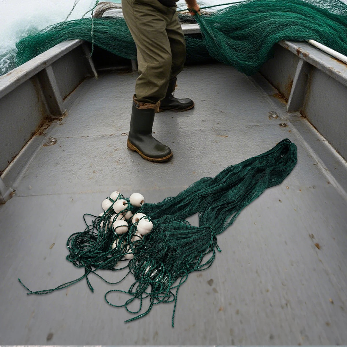 Bymaocar Professional Fishing Drag Net With Weights And Floats
