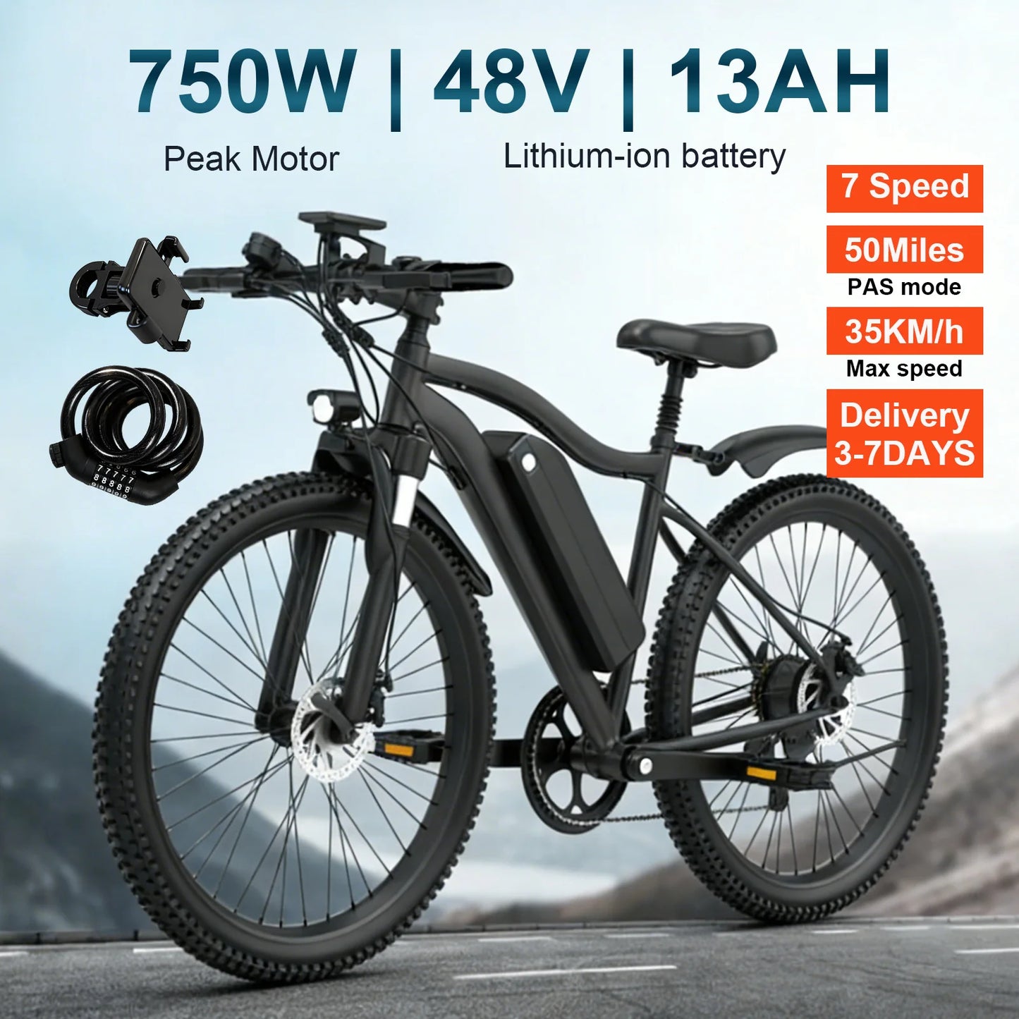 Toofly Adult Electric Mountain Ebike With Removable Battery