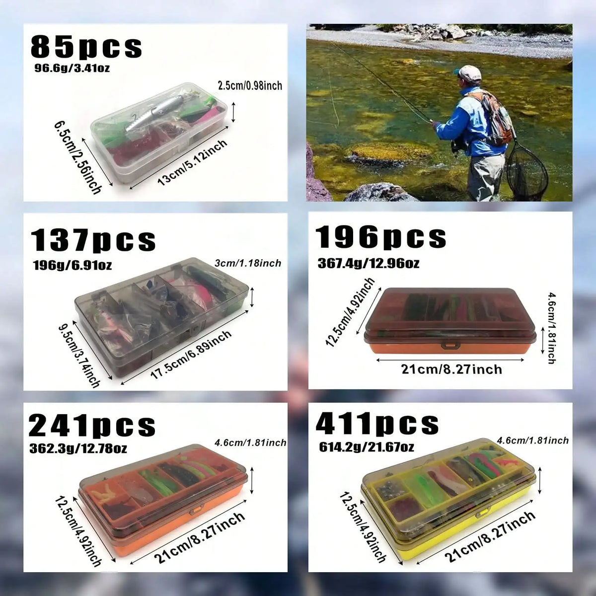 Complete Fishing Lure Set Featuring Soft Baits And Hooks