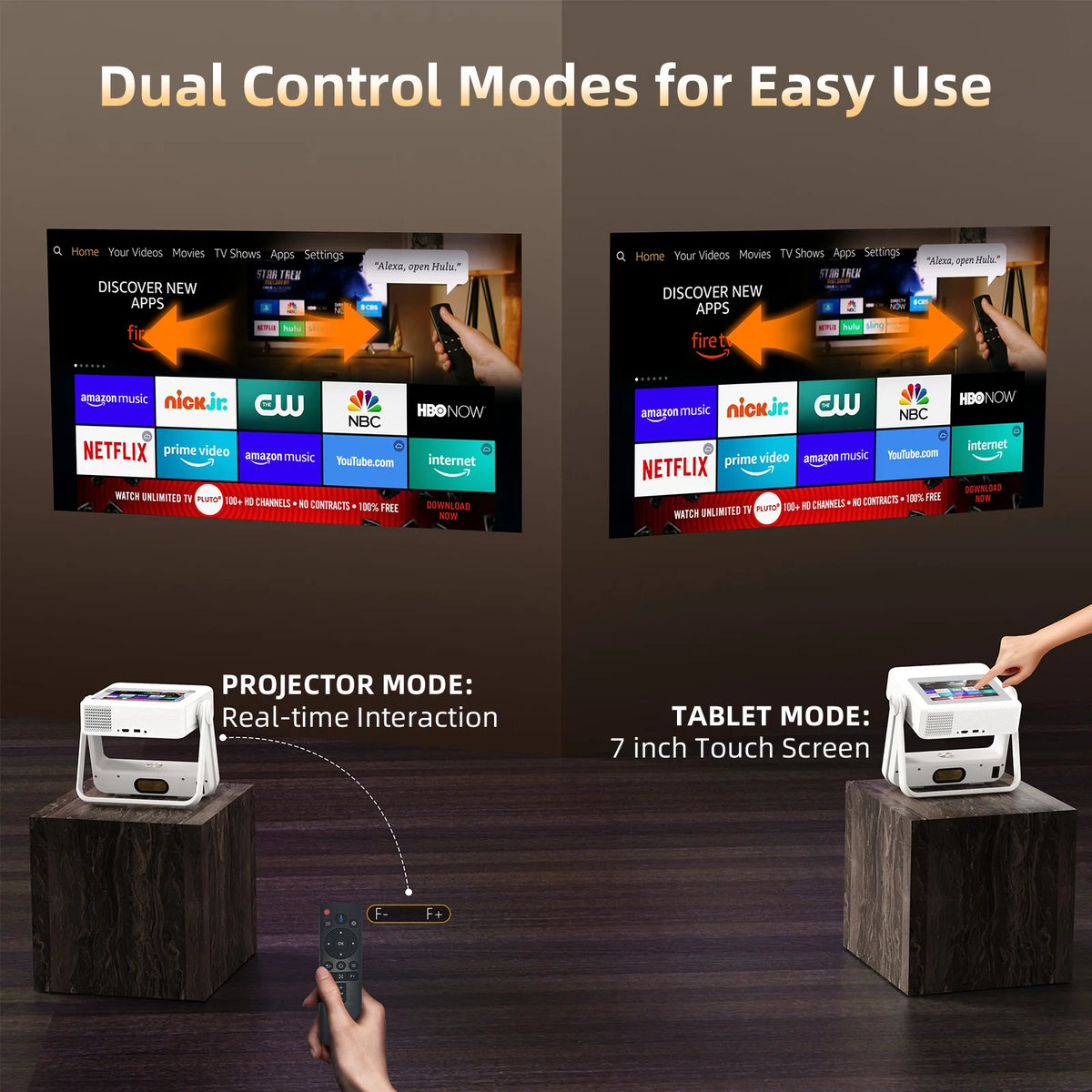 XBJ A5Pro Smart Touchscreen Projector 1080P Hd With Wifi