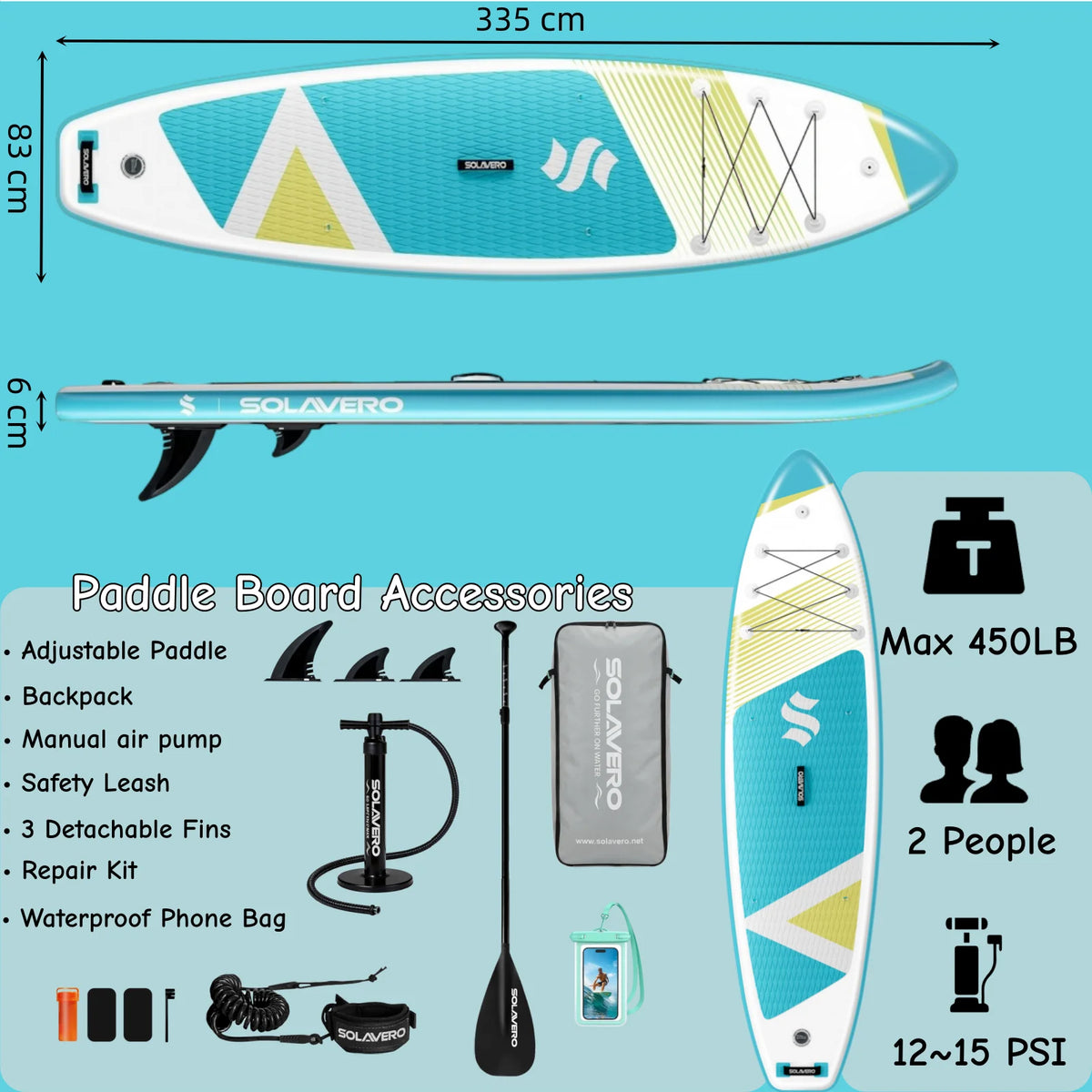 Inflatable Stand Up Paddle Board With Non Slip EVA Deck