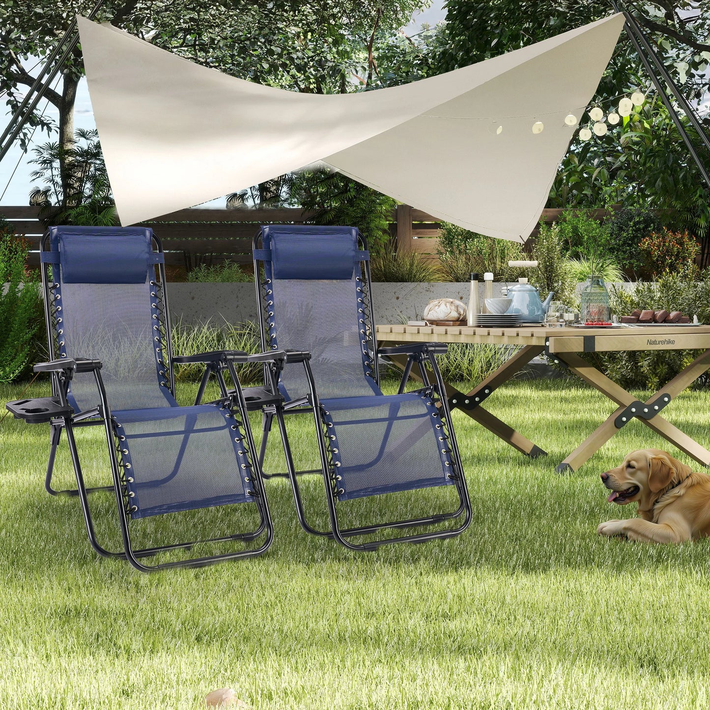 JHK Zero Gravity Outdoor Folding Lounge Recliner Chair