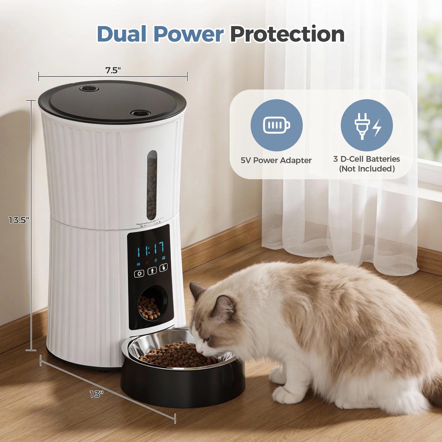 Automatic Wifi Pet Feeder With App Control And Programmable Timer