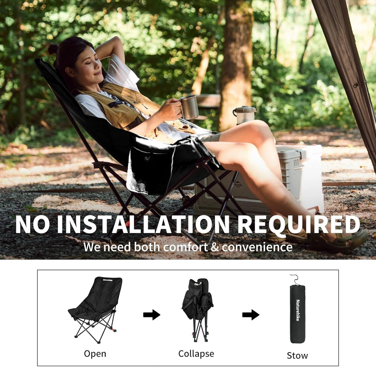 Naturehike Sea Star Adjustable Reclining Folding Camping Chair