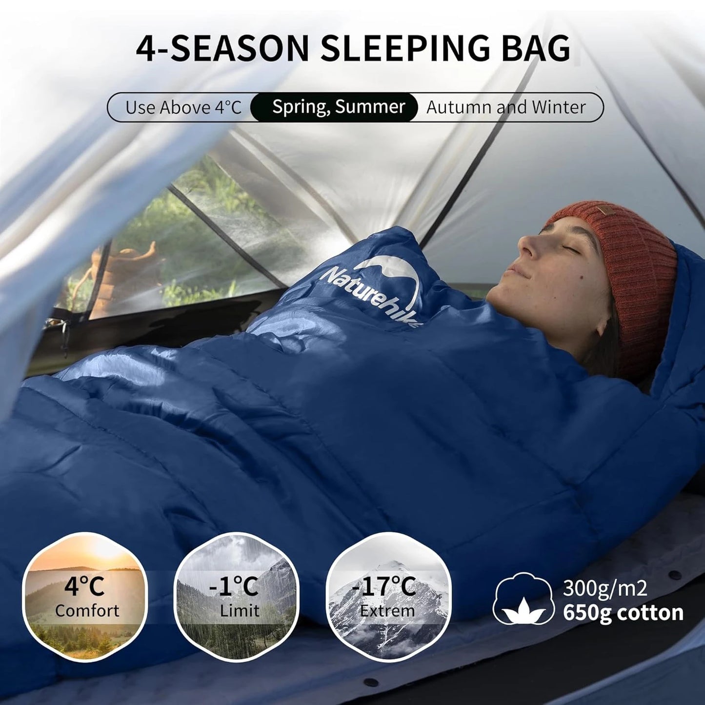 Naturehike Mummy Sleeping Bag Adults Warm Winter Camping Gear