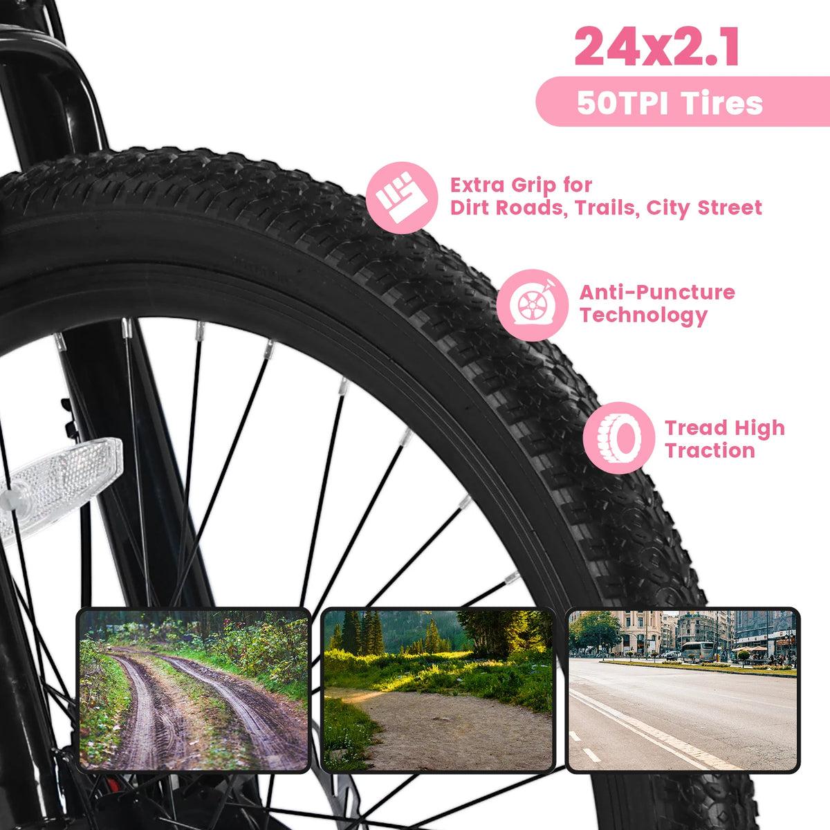 Ecarpat Carbon Steel Mountain Bike With Front Suspension And Disc Brakes