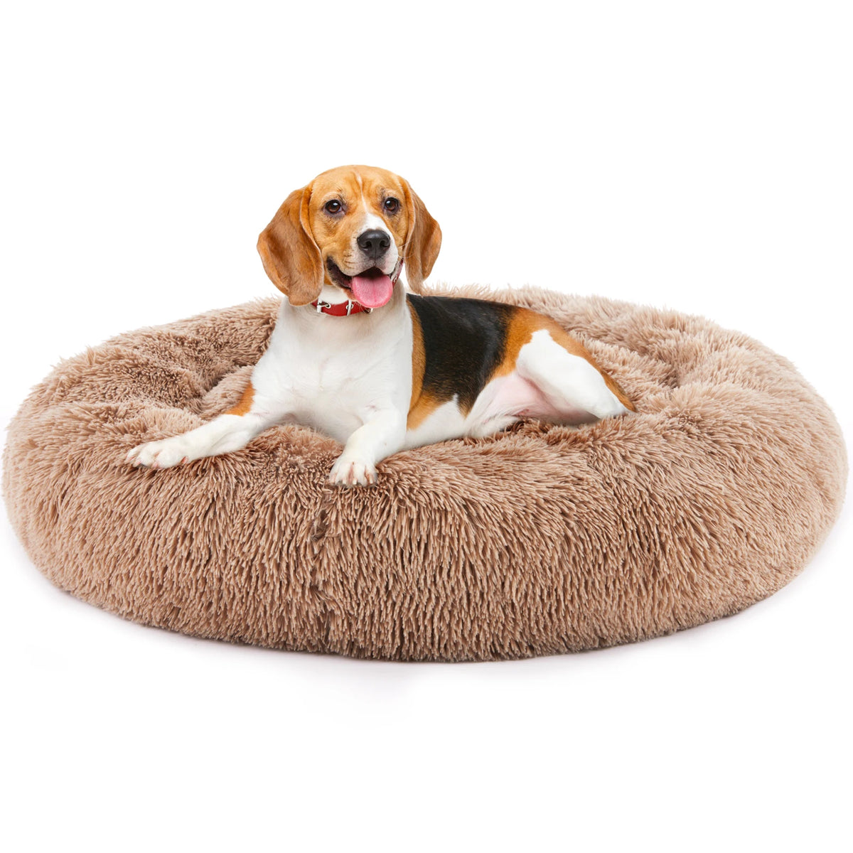 JHK Calming Dog Bed Plush Faux Fur Washable Anti Slip