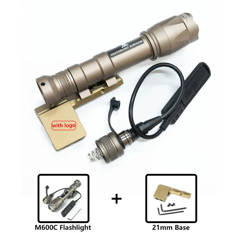 Tactical LED Rifle Flashlight With Picatinny Rail Mount